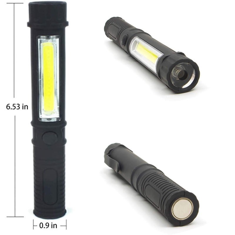 WUTL COB LED Work Flashlight with Magnetic Base and Clip Multi-Function Pocket Pen Light Inspection Work Light, 4 PCS - Image 3